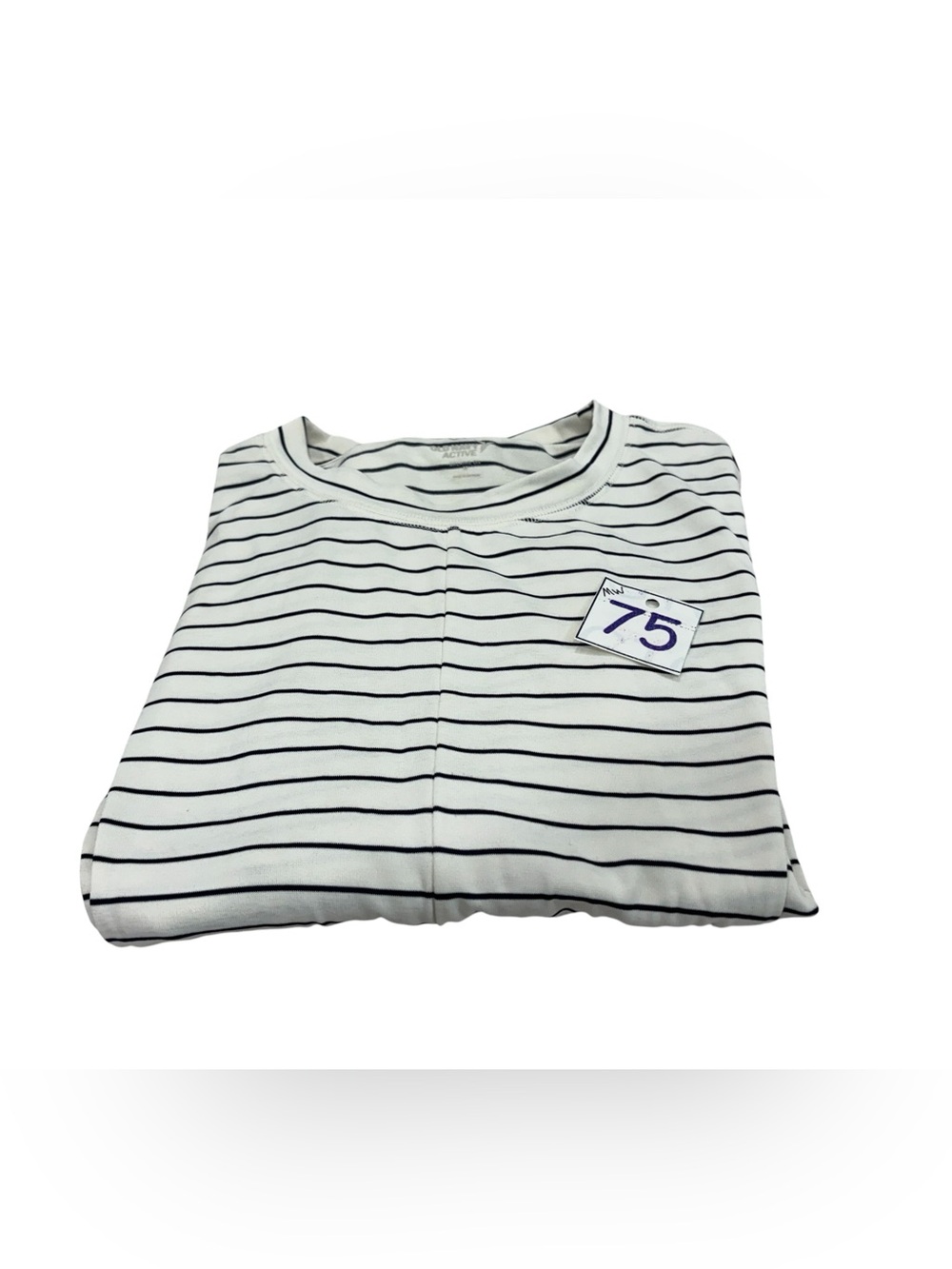 Old Navy Active Striped Long-Sleeve Twist Front Top - White/Black - Picture 2 of 5